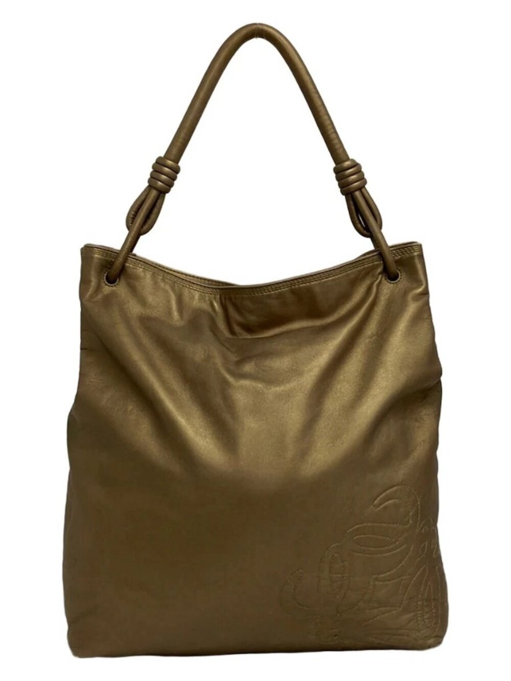 LOEWE Flamenco Gold Leather Shoulder Bag
